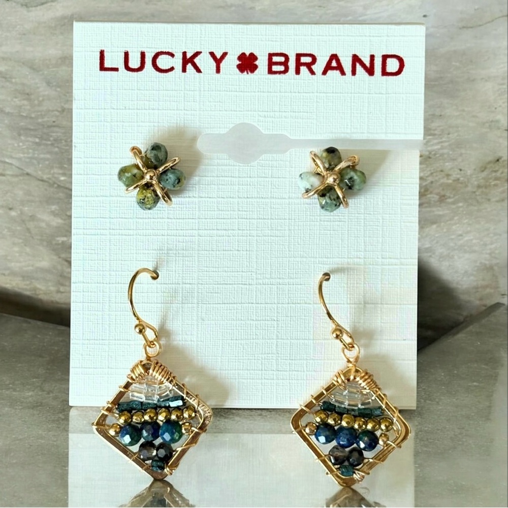 🦚HOST PICK🦚 NWT Lucky Brand Turquoise Mixed Earrings Set